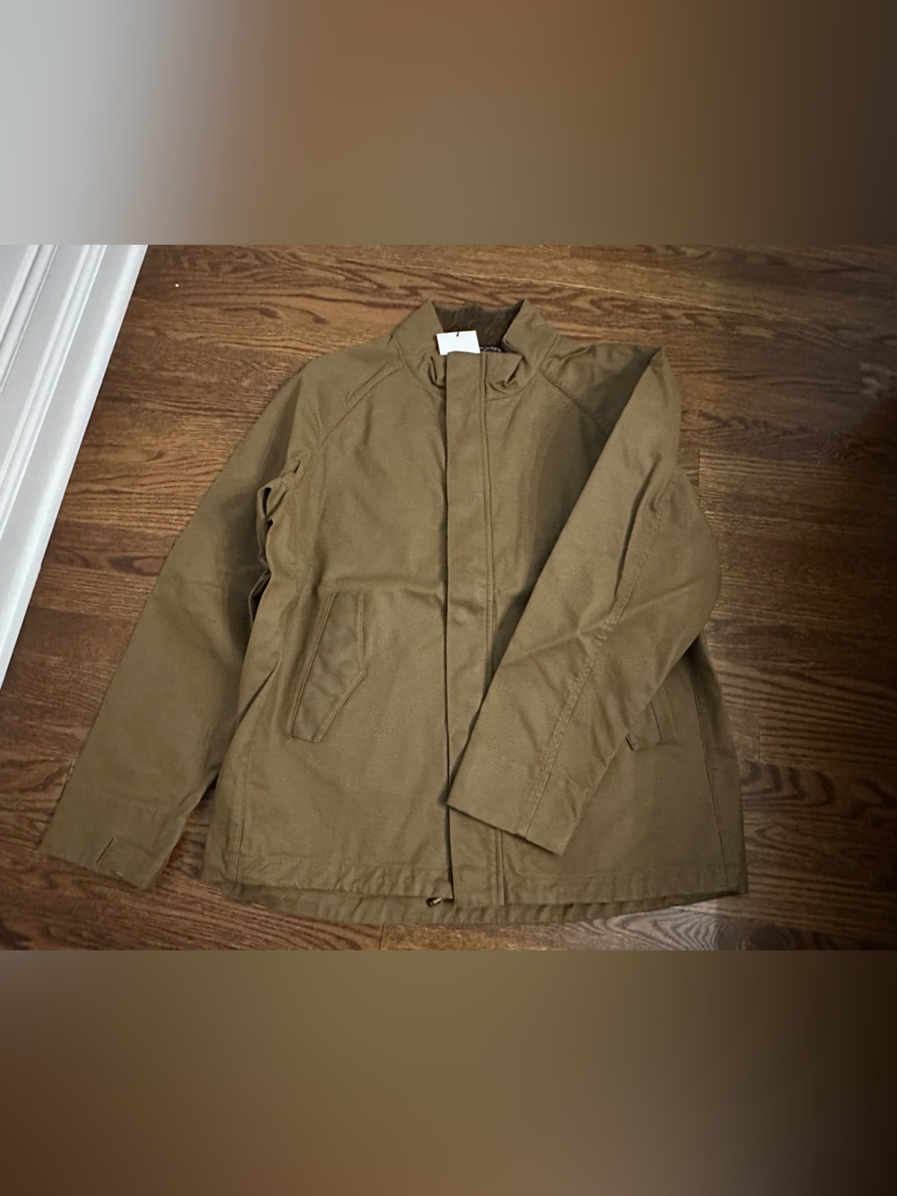 Zara hunting field jacket waxed like texture
